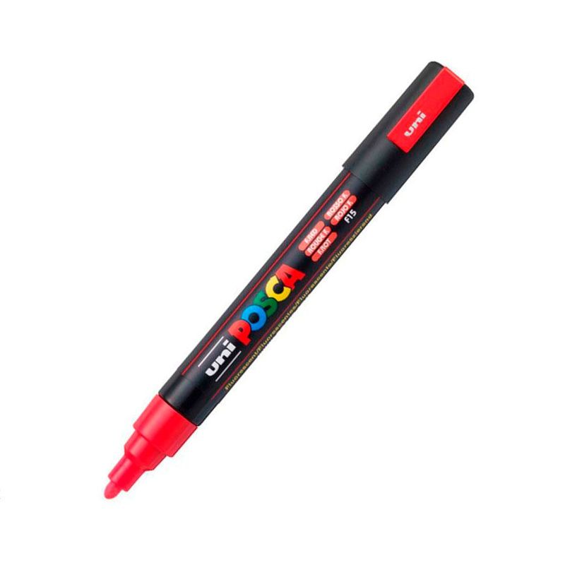POSCA - Marcador Gráfico De Vinilo Posca Pc-5m Rojo Fluorescente