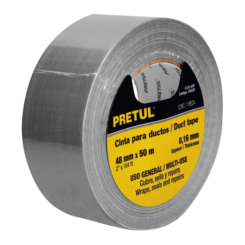 PRETUL - Cinta de 50 m para ducto, espesor 0.16 mm, Pretul
