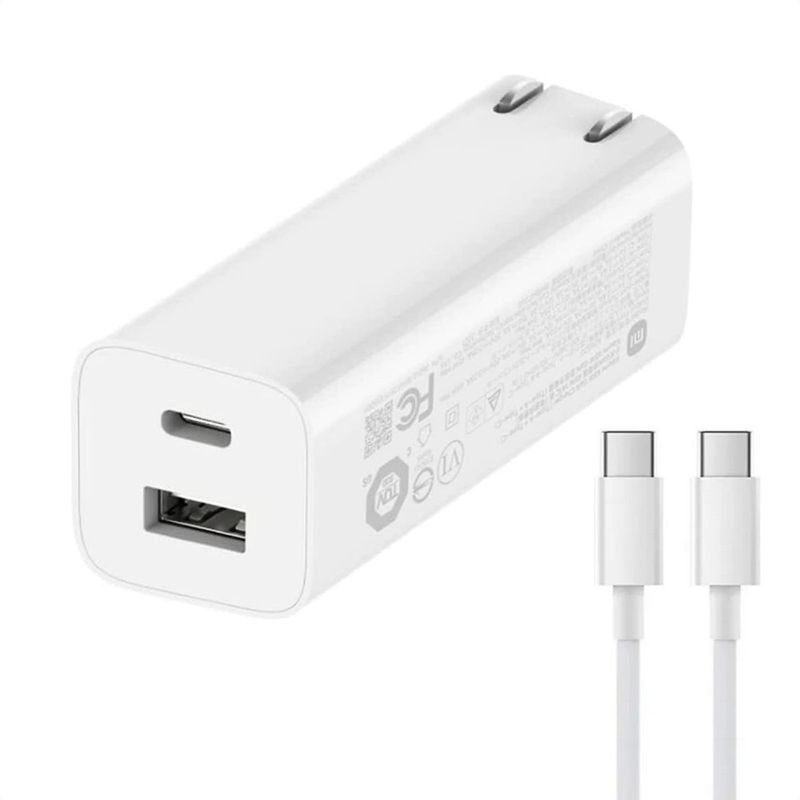 XIAOMI - Cargador De Pared Xiaomi Puerto Dual Tipo A Y C 65w Gan 1a1c