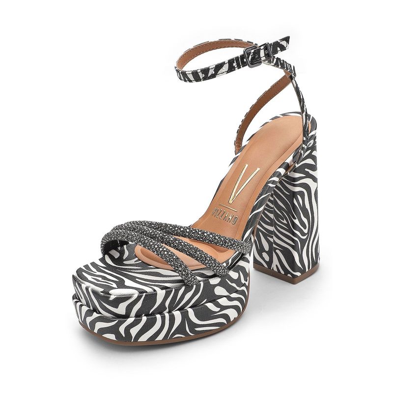 VIZZANO - Sandalia Tacón Negro-Blanco Vizzano