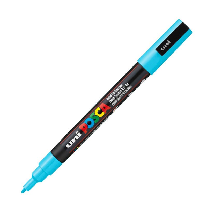 POSCA - Marcador Gráfico De Vinilo Posca Punta Pc-5m Azul Claro