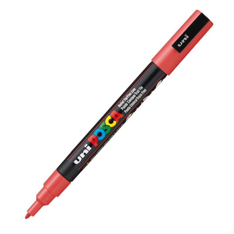 POSCA - Marcador Gráfico De Vinilo Posca Punta Pc-5m Rojo Rubí