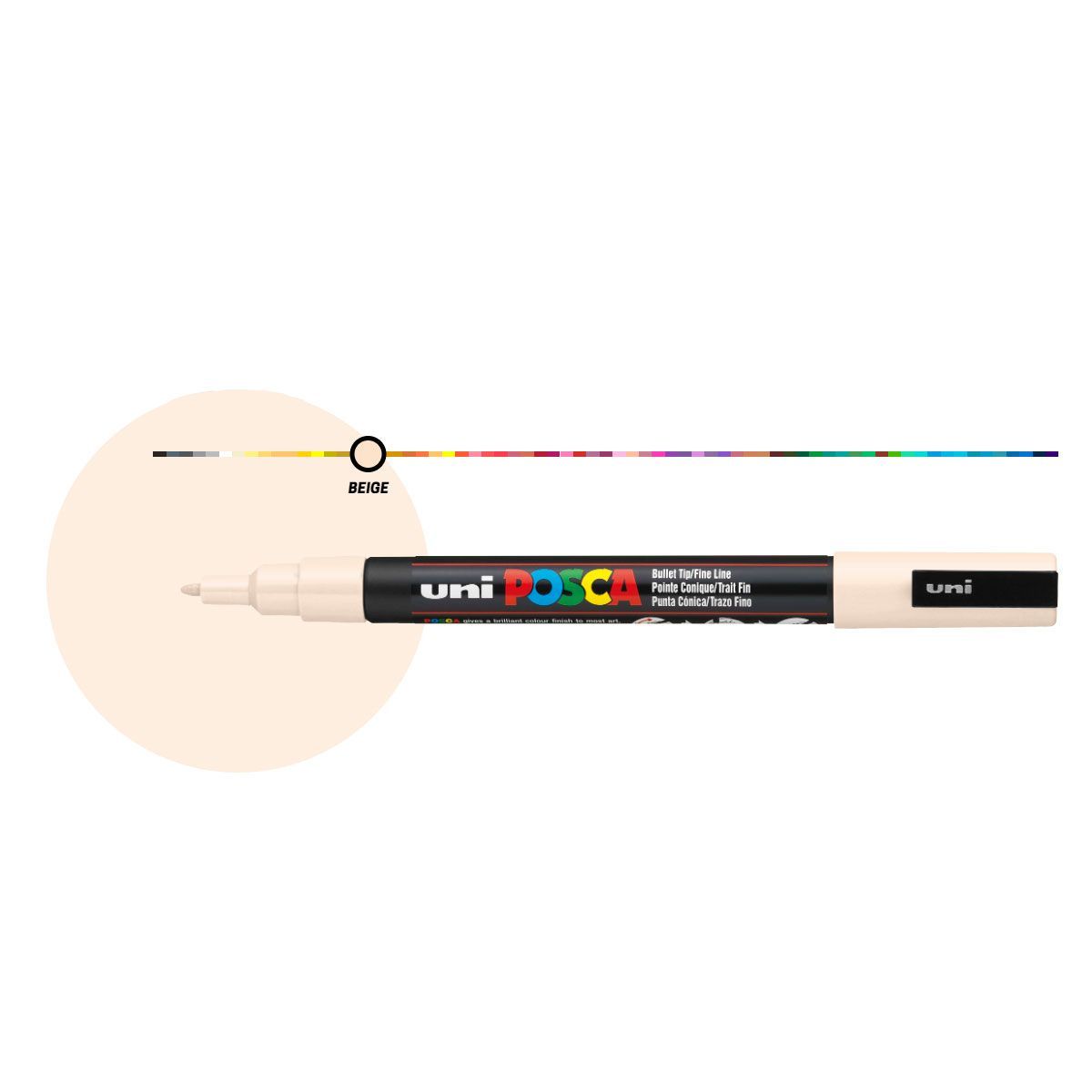 POSCA - Marcador Gráfico De Vinilo Posca Punta Pc-5m Beige