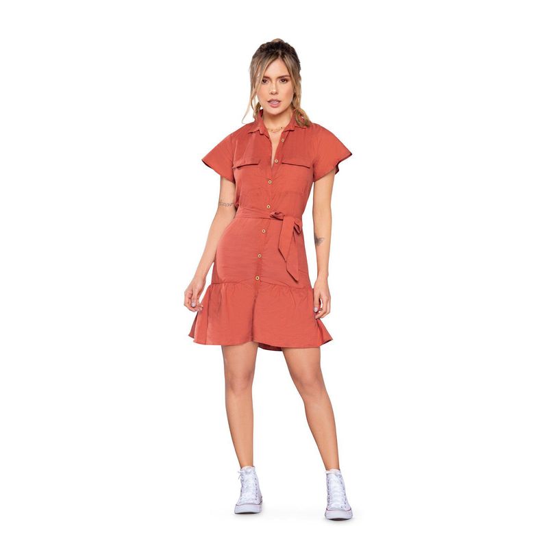 ATYPICAL - Vestido Juvenil Femenino Ladrillo Atypical