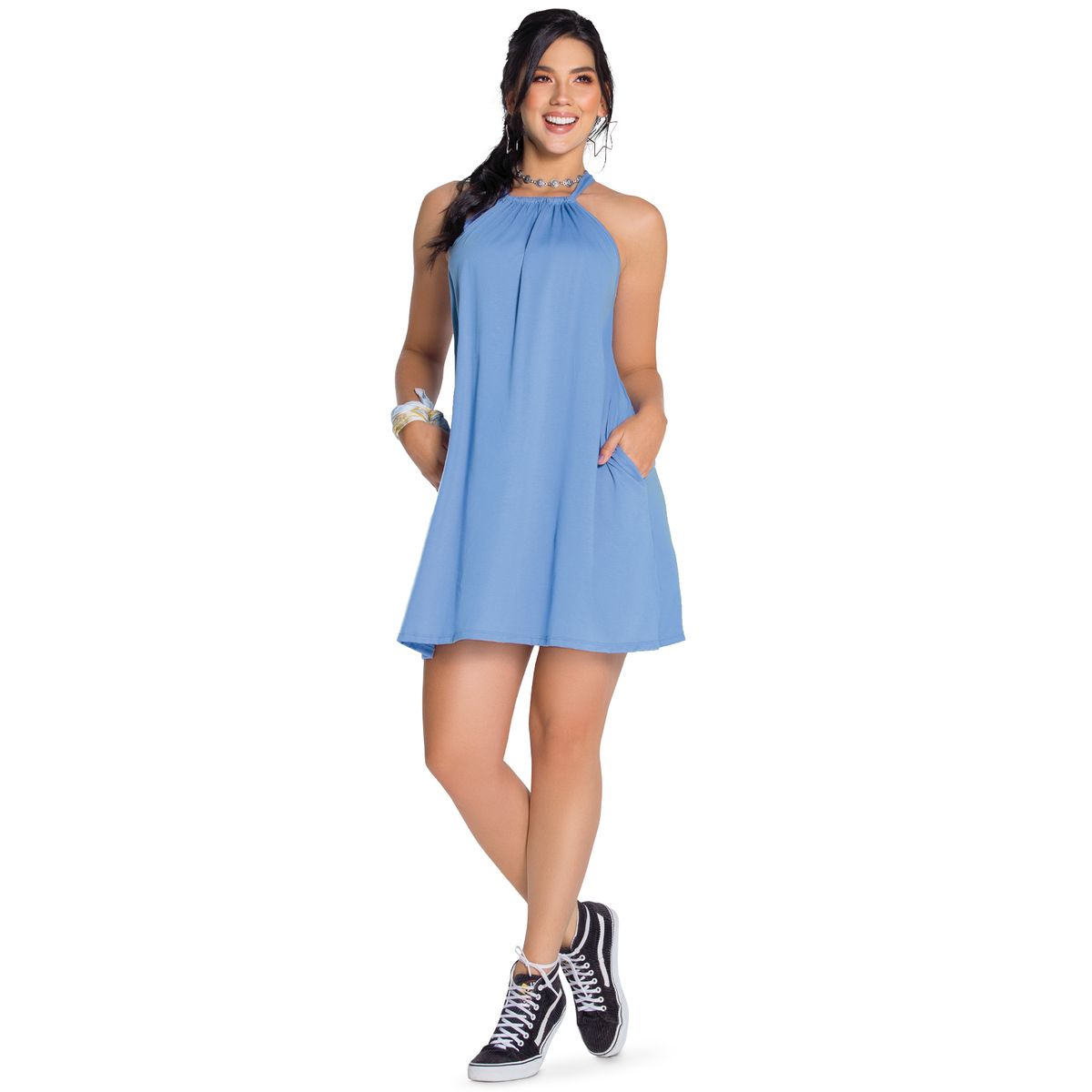 ATYPICAL - Vestido Corto Para  Mujer Atypical -Mora Azul