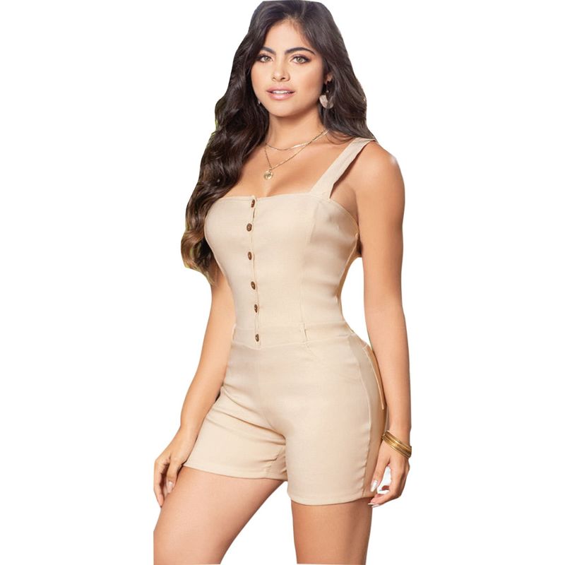 MARKETING PERSONAL - Overall Corto Para Mujer Caqui Mp