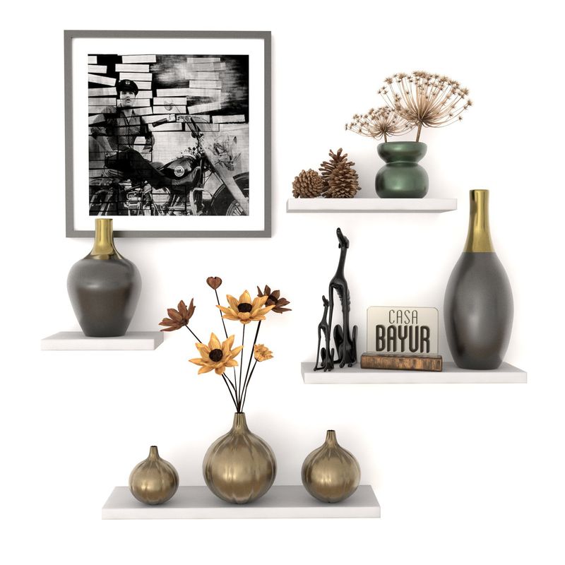 VARIOUS - Super Promo - Set 4 Repisas flotante lineale Blanco - Decoración hogar