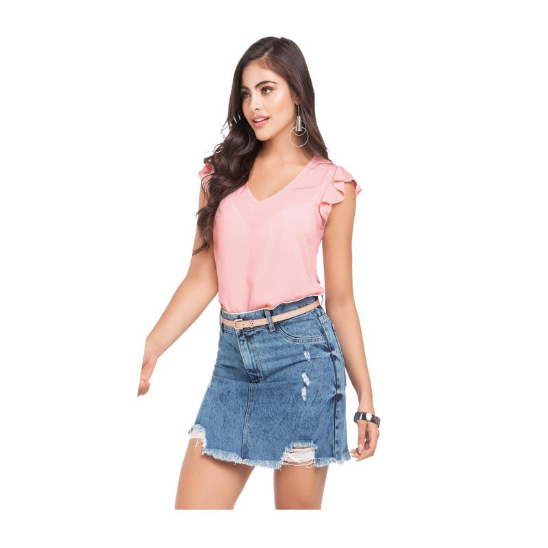 MARKETING PERSONAL - Falda Corta Para Mujer Azul Claro MP
