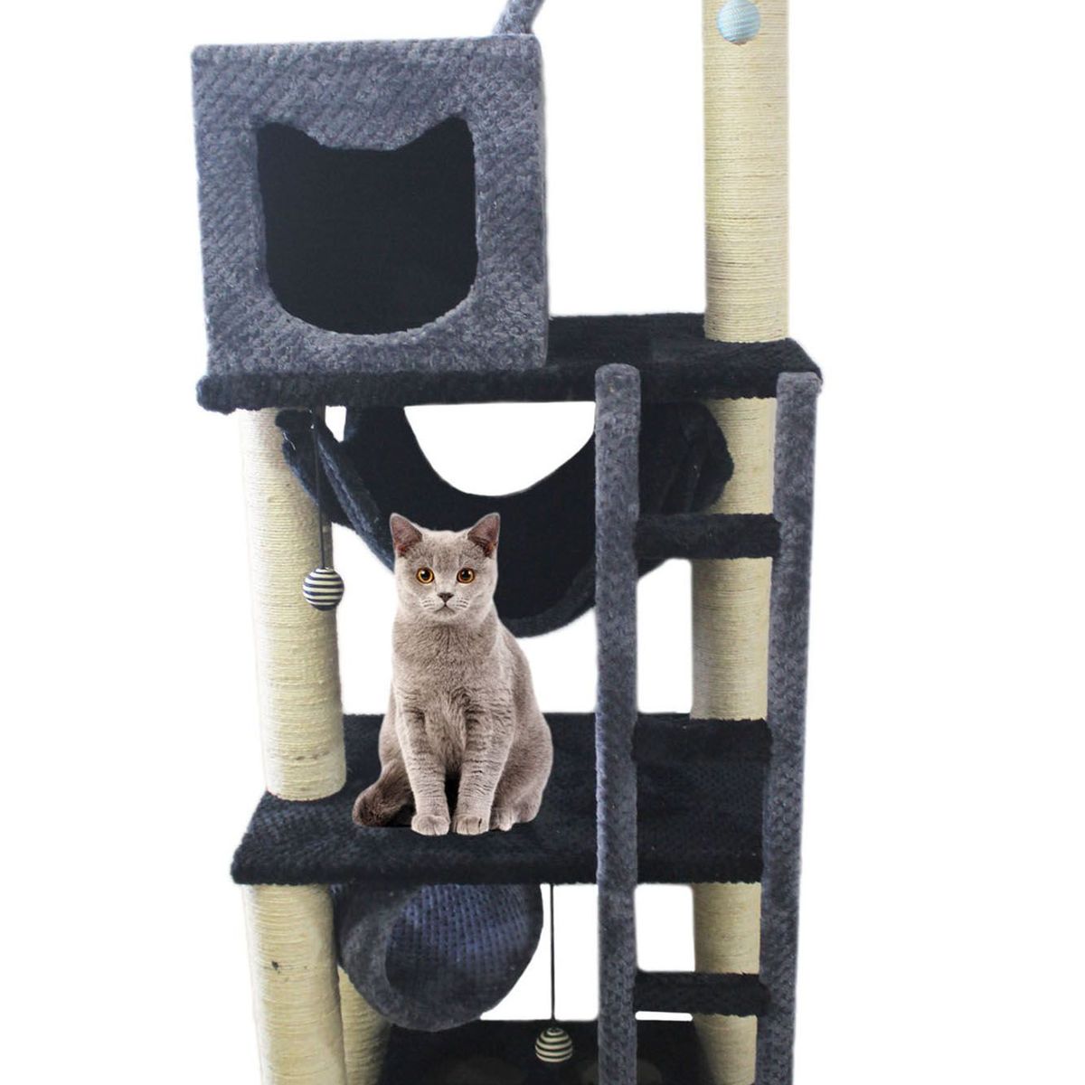 MAOS - GIMNASIO PARA GATO ESCALERA LARGA- NEGRO PETROLEO