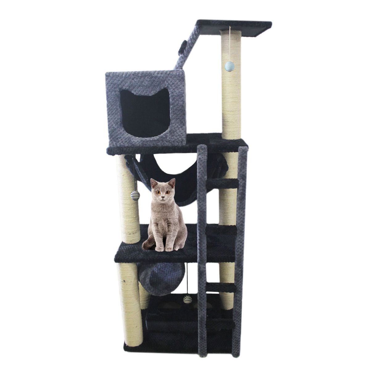 MAOS - GIMNASIO PARA GATO ESCALERA LARGA- NEGRO PETROLEO