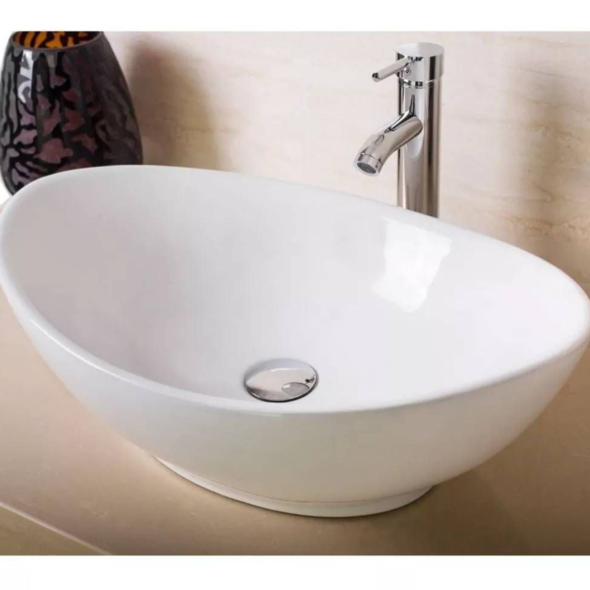 GENERICO - Lavamanos Blanco Canoa Porcelana