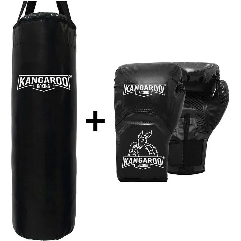 CHARIS - Guantes boxeo kangaroo pro+ saco de boxeo 100 cm con relleno