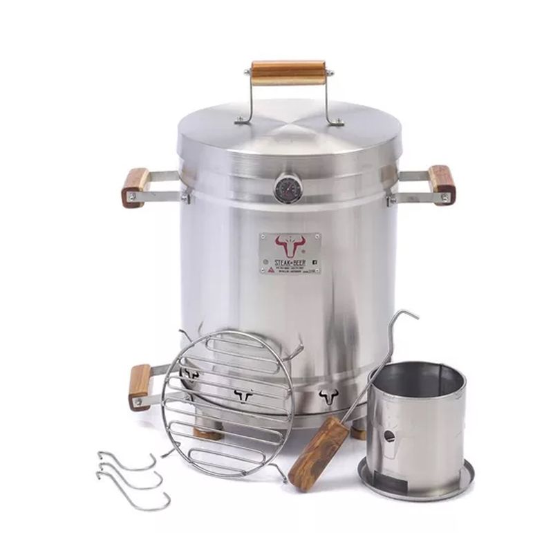 STEAK AND BEER - Barril Asador Mediano Premium  68 cm X 40 cm
