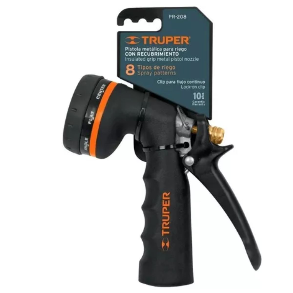 TRUPER - Pistola Metalica Recubrimiento 8 Funciones Regulable Truper