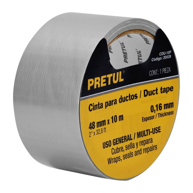 PRETUL - Cinta de 10 m para ducto, espesor 0.16 mm, Pretul