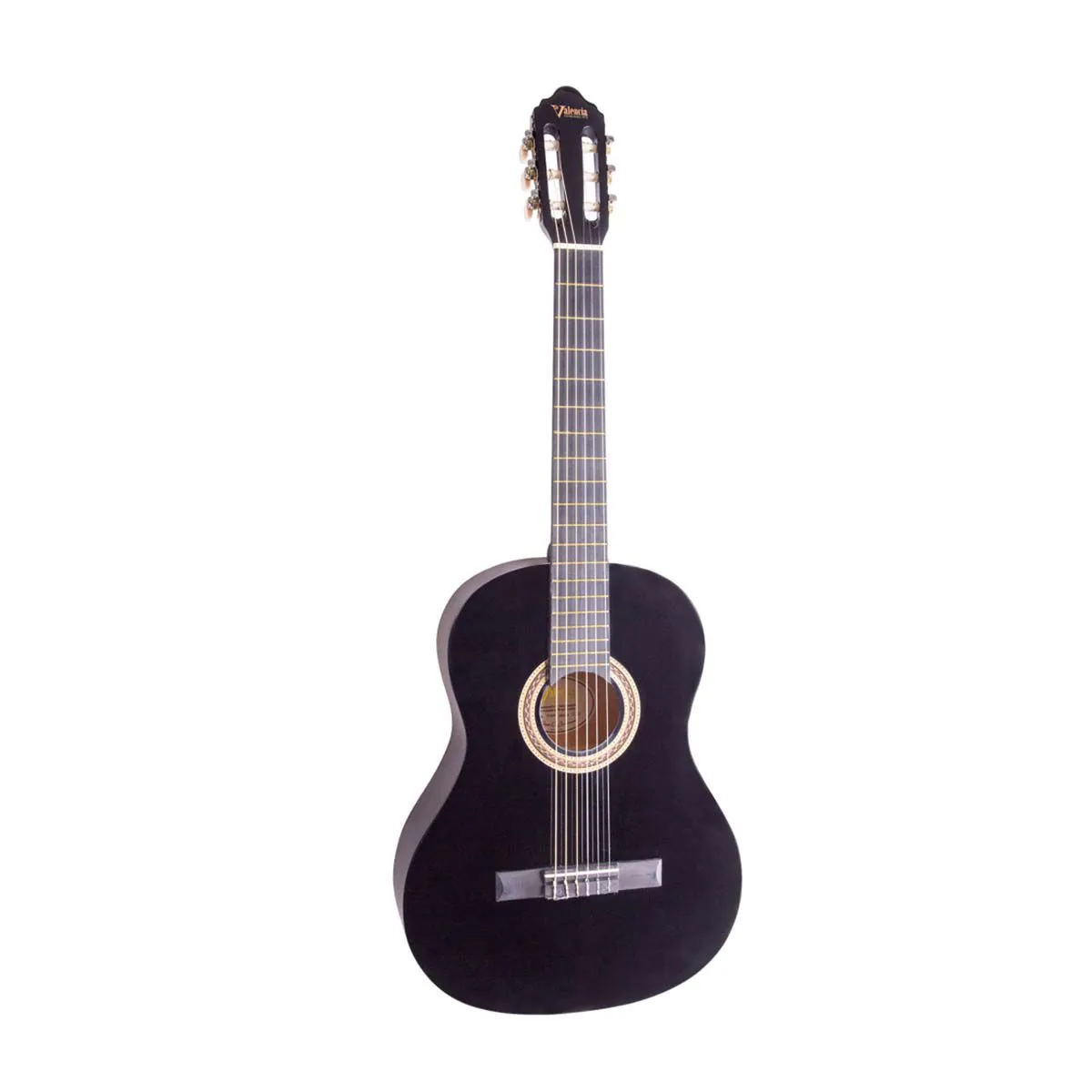 GENERICO - COMBO DE GUITARRA CLASICA VALENCIA 34 NEGRA CON ESTUCHE Y AFINADOR.