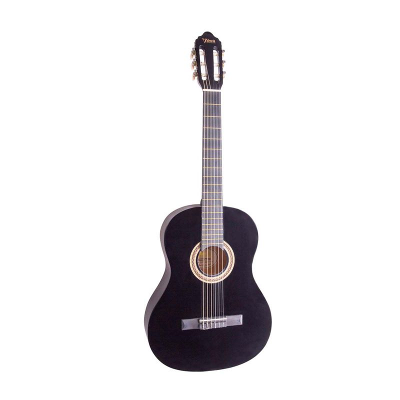 GENERICO - COMBO DE GUITARRA CLASICA VALENCIA 34 NEGRA CON ESTUCHE Y AFINADOR.