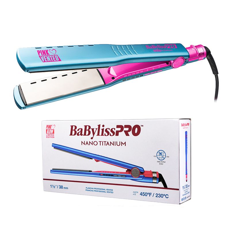 BABYLISS - Plancha Babyliss Nano Titanium Iónica  1 ½" Blue Glow