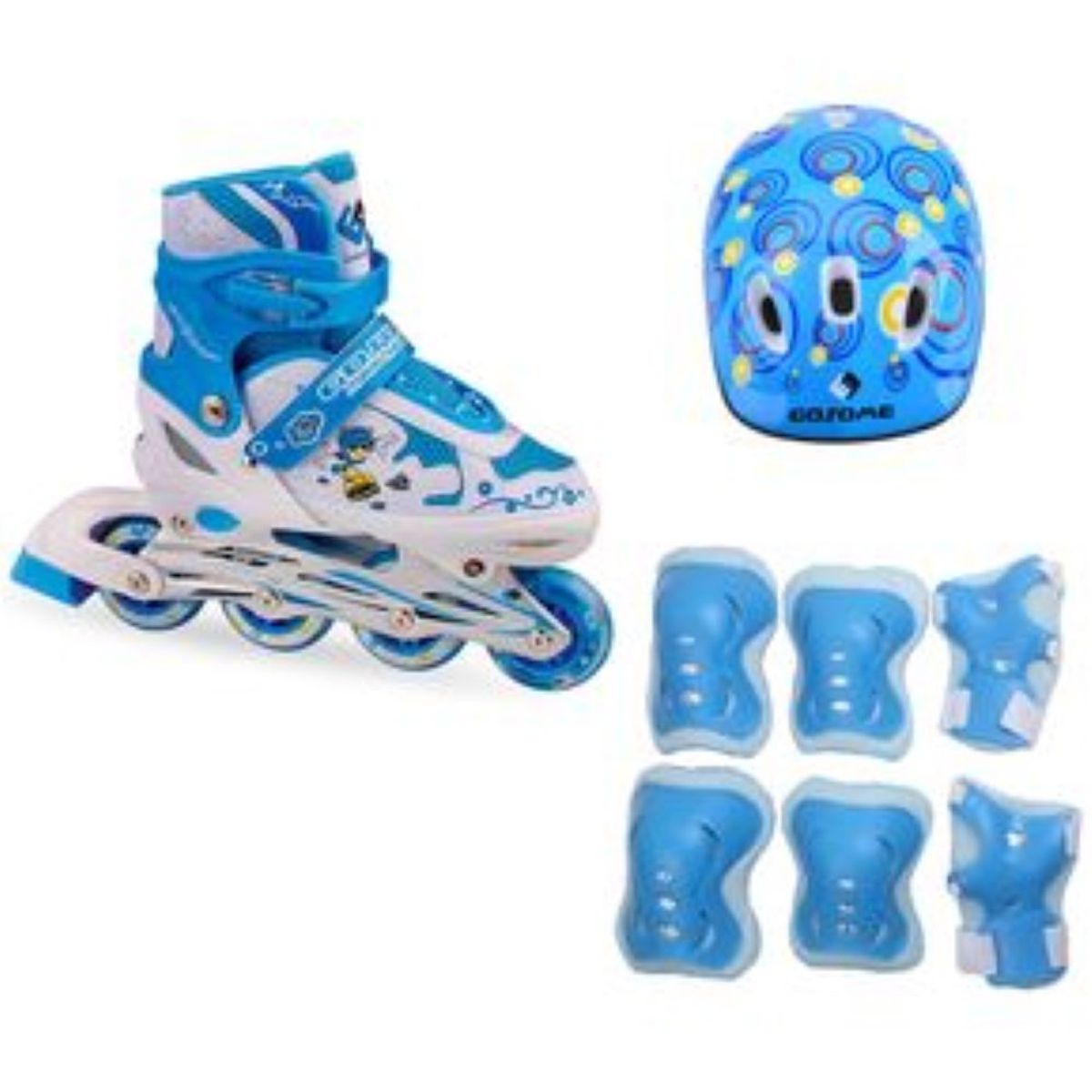 GYMAX - Kit Patines Semiprofesionales Niño Talla 34 - 37
