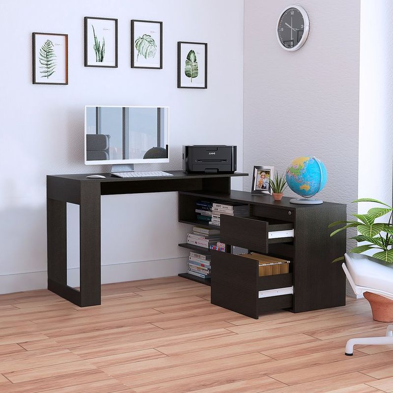 RTA MUEBLES - Escritorio alteza rta muebles elw 2333 wengue/negro