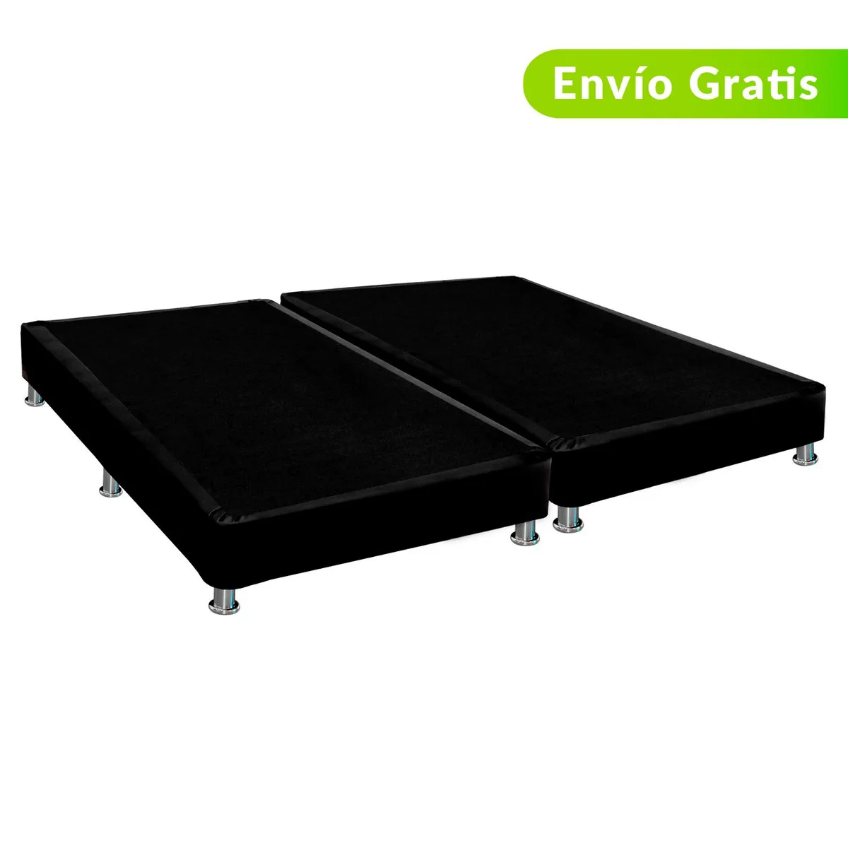COLCHONES FANTASIA - Base Cama Plus Negro Semidoble Fantasía