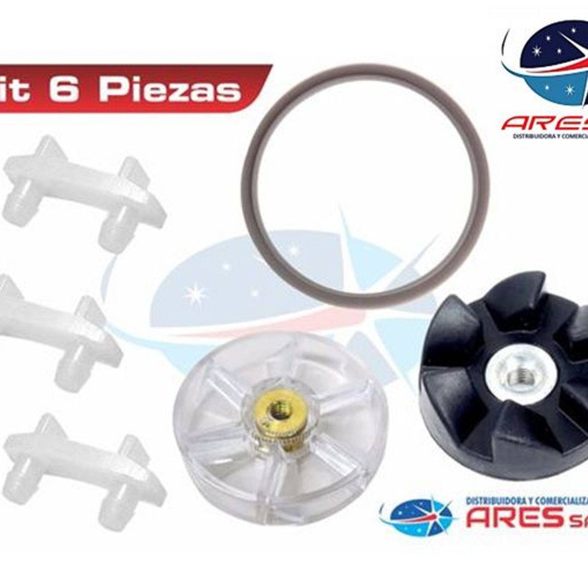 ARES - KIT 6 Piezas de repuestos Para NUTRIBULLET 600-900 WATTS