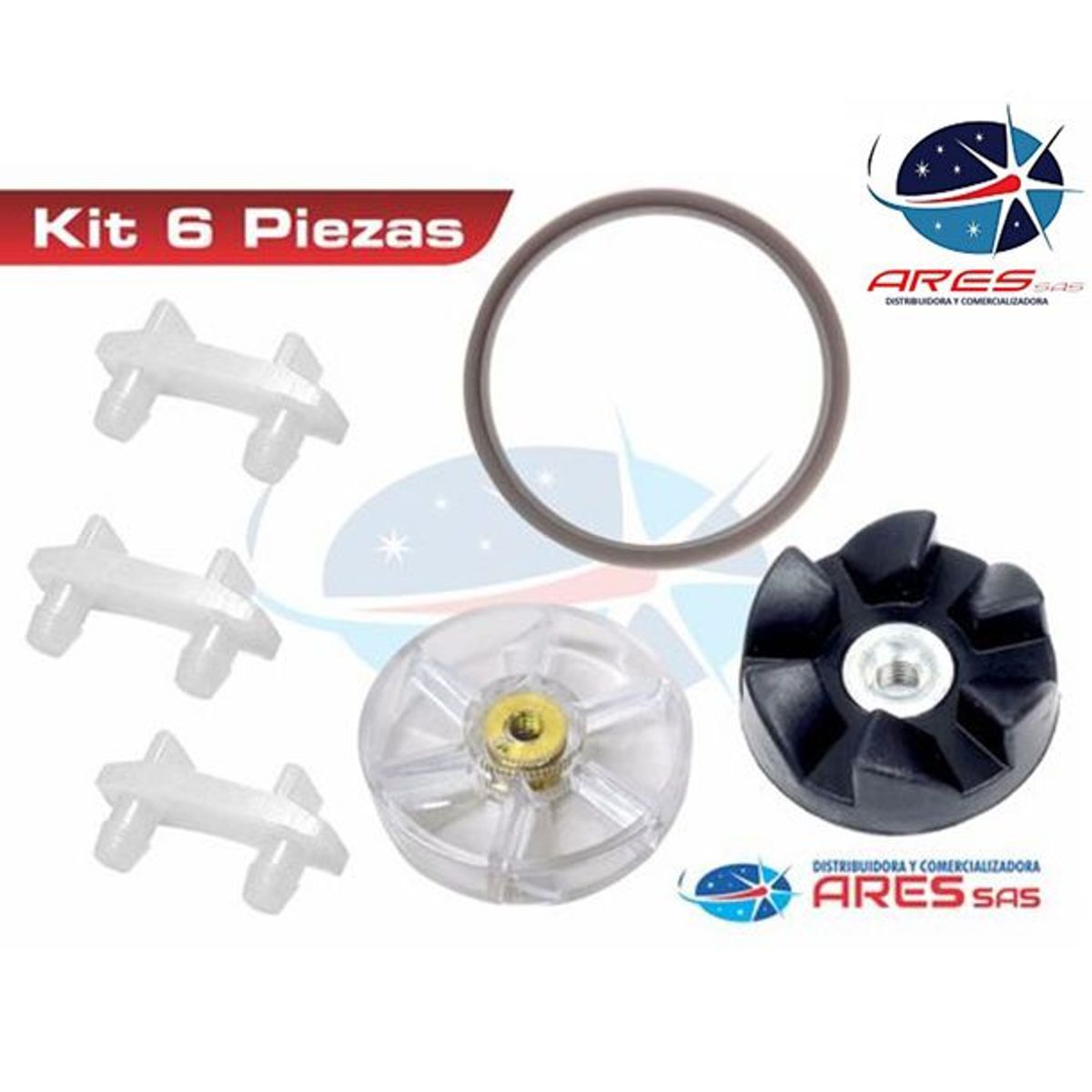 ARES - KIT 6 Piezas de repuestos Para NUTRIBULLET 600-900 WATTS