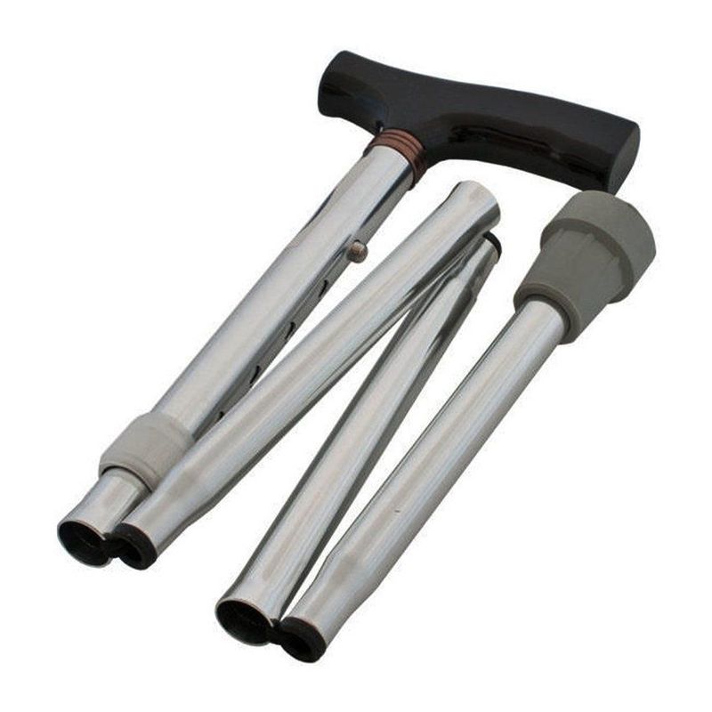 COMPRALOENCASA COM - Bastón plegable portable aluminio antideslizante graduable gris