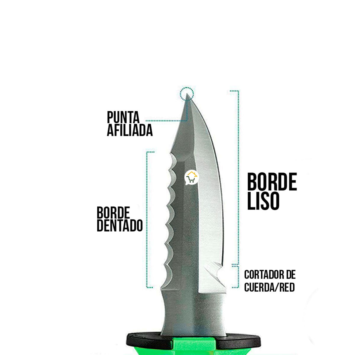 COMPRALOENCASA COM - Cuchillo para buceo acuático pesca + estuche y correas 313
