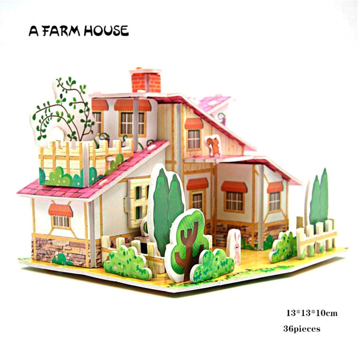 DAYOSHOP - Rompecabezas Casa Villa Jardin Juego Didactico Armable