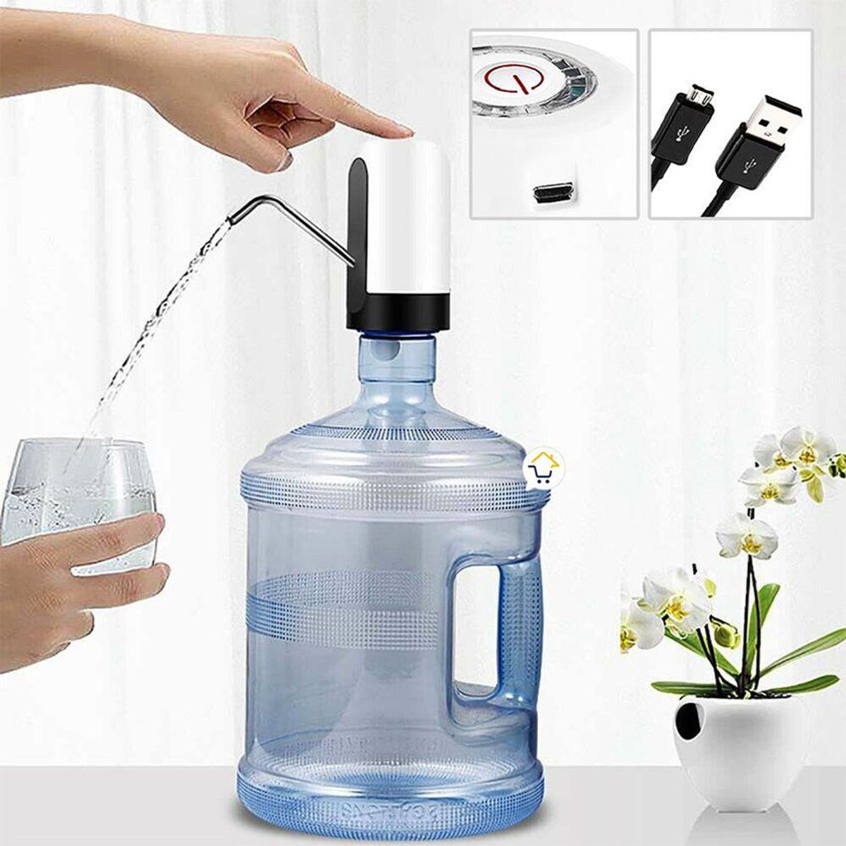 COMPRALOENCASA COM - Dispensador De Agua Eléctrico Recargable USB HS06