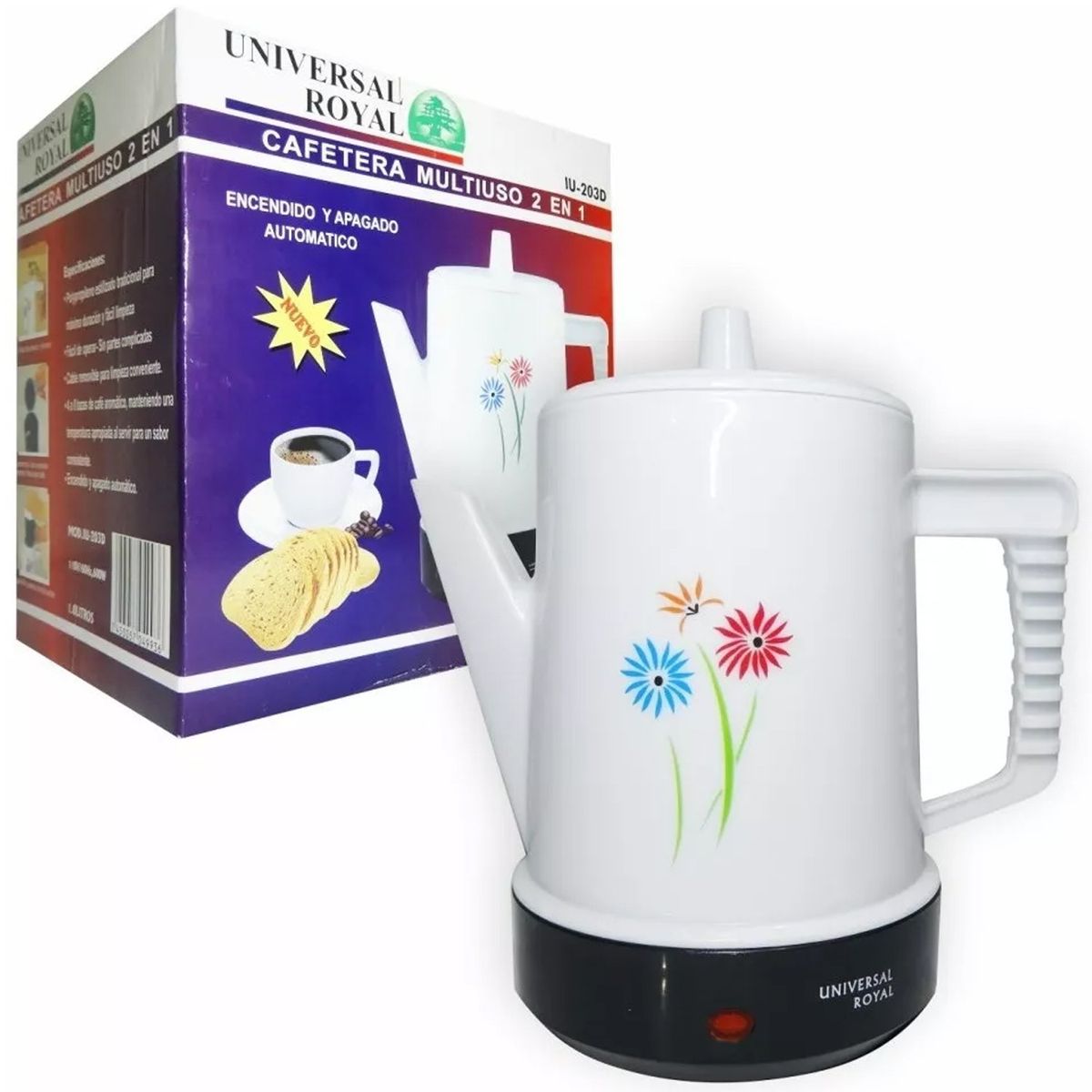 UNIVERSAL ROYAL - Cafetera Electrica Grande Tetera Hervidor Agua