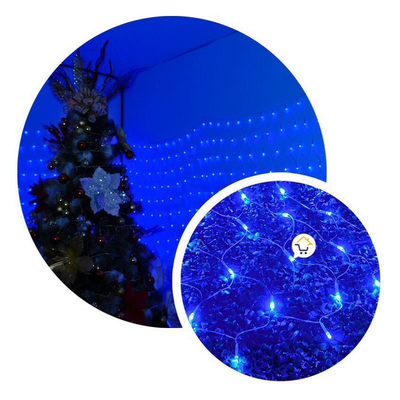 COMPRALOENCASA COM - Luces malla led 480l 4x1m navidad azul cable transparente ledn480laz