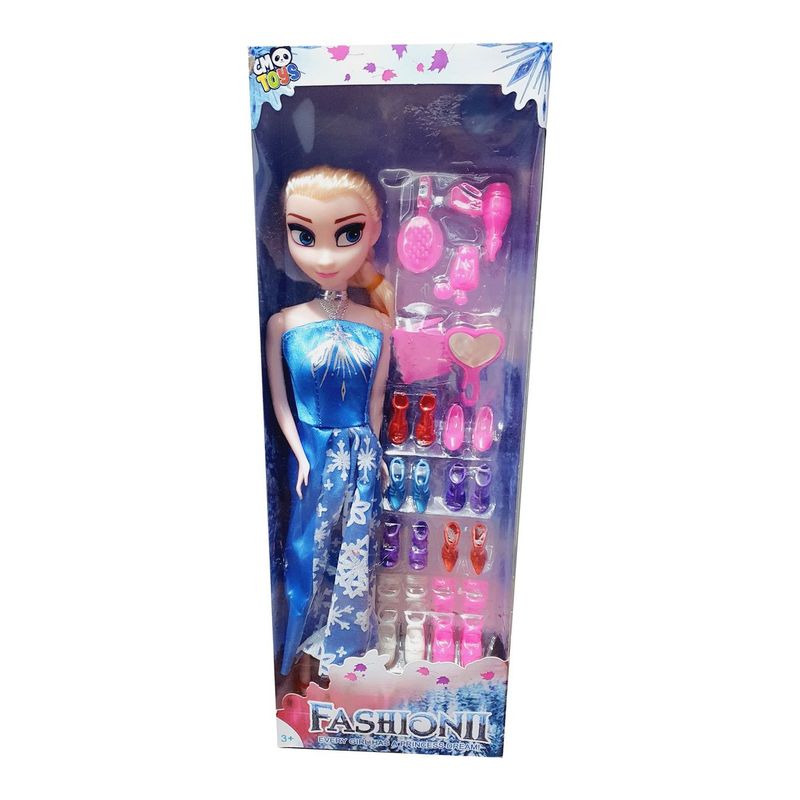 DAYOSHOP - Muñeca Princesa Frozen Azul Juguete Niñas Accesorios