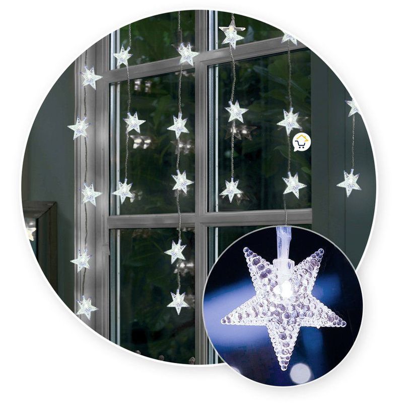 COMPRALOENCASA COM - Luces led estrellas 3 metros extensión luz navidad blanco ze019b