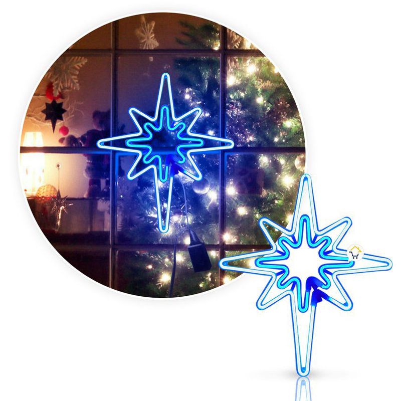 COMPRALOENCASA COM - Estrella luz neón 8 puntas ventana puerta navidad 2208xh