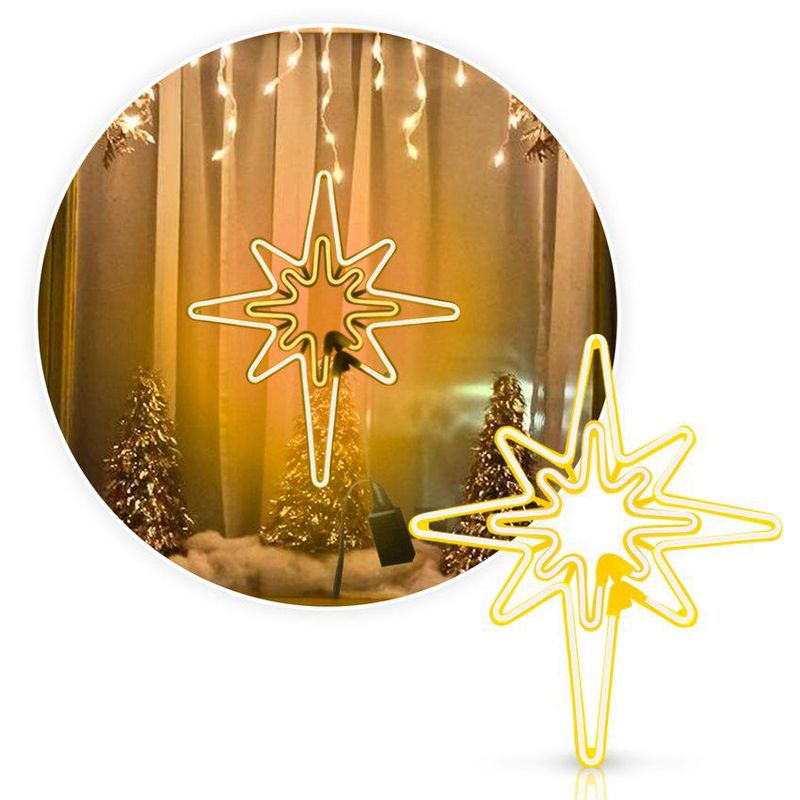 COMPRALOENCASA COM - Estrella Luz Neón 8 Puntas Ventana Puerta Navidad 2206XH