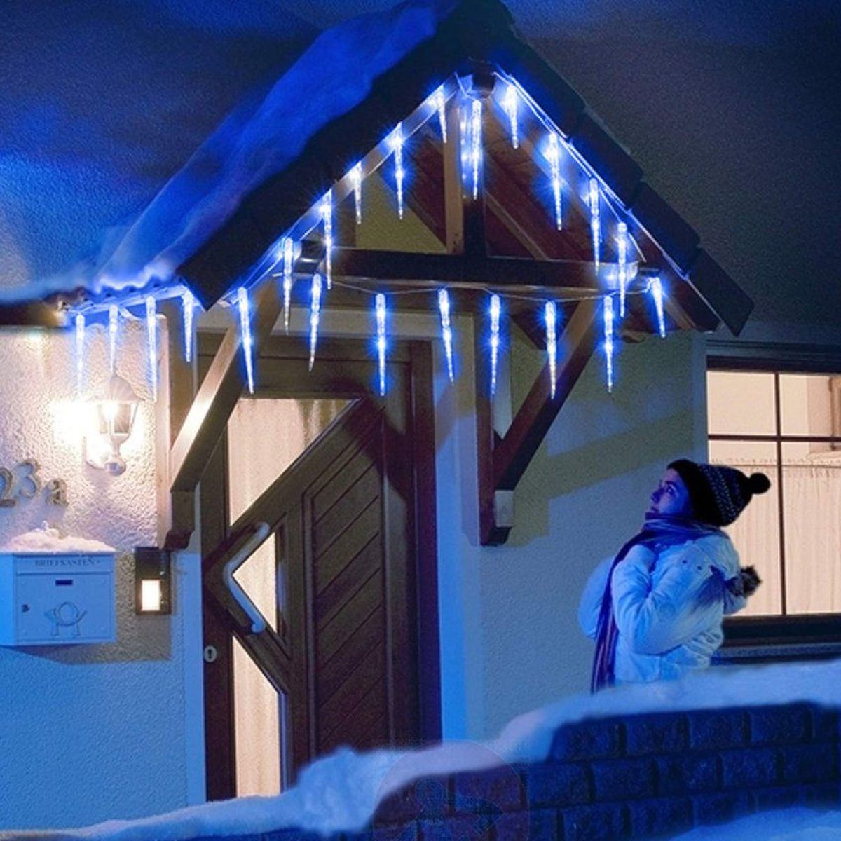 COMPRALOENCASA COM - Luz led tubo hielo 4.5 metros 40 luces azul rf 2272