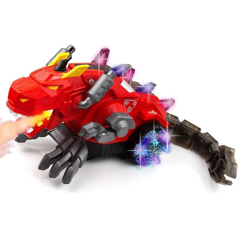 DAYOSHOP - Dinosaurio Dragón Rojo Vapor Luces Juguete Niños