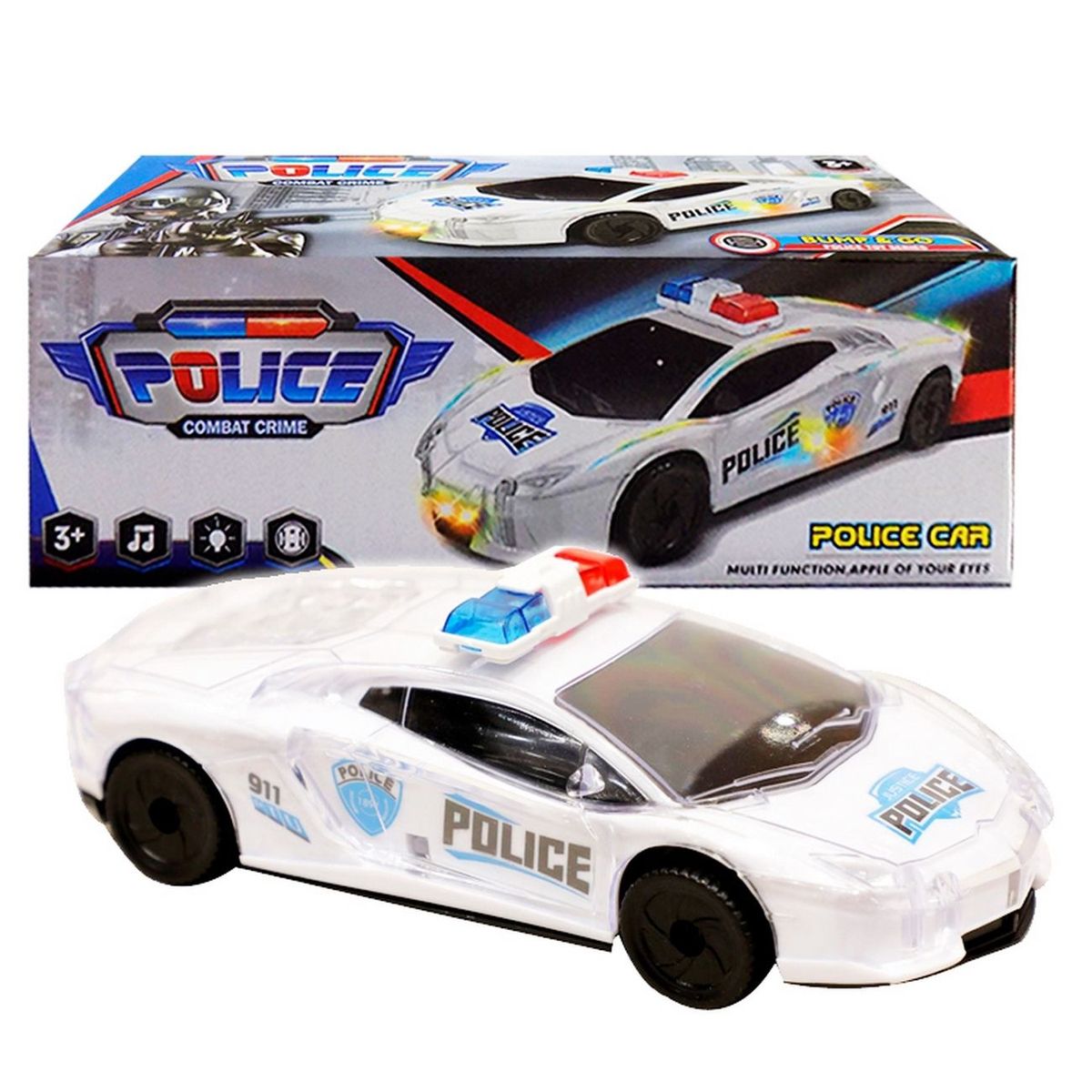 DAYOSHOP - Carro Policia Luces Sonido Moivimiento Juguete