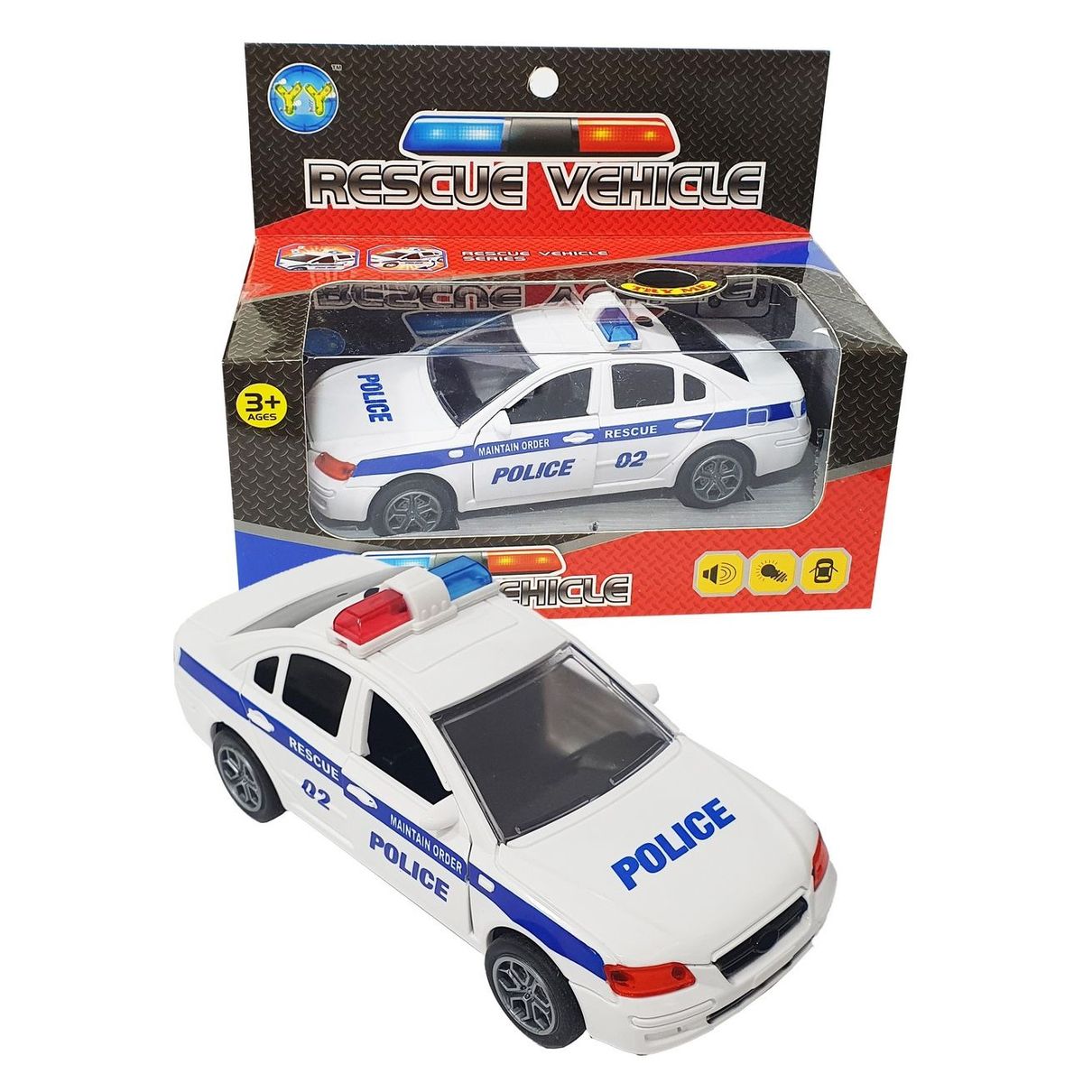 DAYOSHOP - Carro De Policia Colección A Escala Juguete Luces Sonido