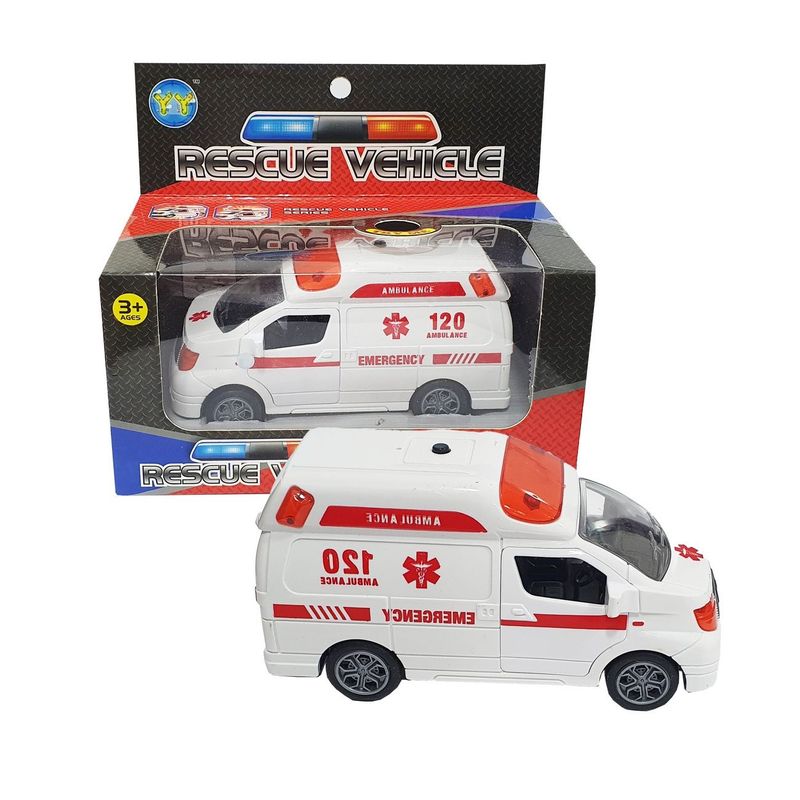 DAYOSHOP - Ambulancia Carro De Colección A Escala Juguete Luces Sonido
