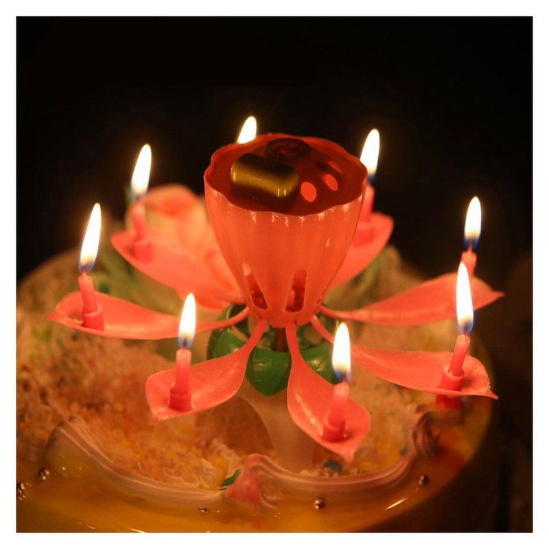 COMPRALOENCASA COM - Vela flor mágica cumpleaños aniversarios flor loto decorativa a-1