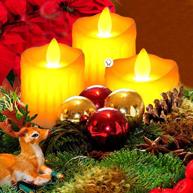 COMPRALOENCASA COM - Vela decoración navidad luz led parpadeante y movimiento vd01ehs