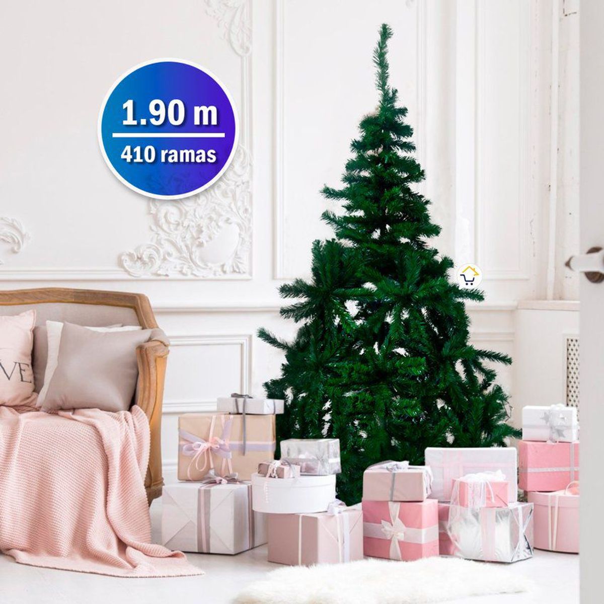 COMPRALOENCASA COM - Árbol navidad bogotá 1.90 m tradicional 410 ramas bog190