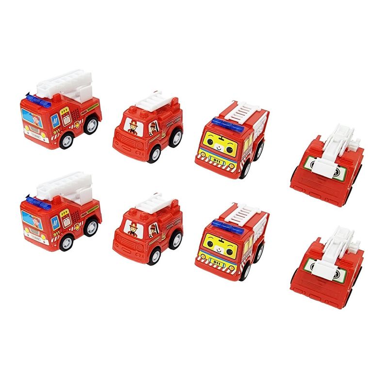 DAYOSHOP - Carros Camión Bomberos De Impulso Colección Juguete X 8 Pcs