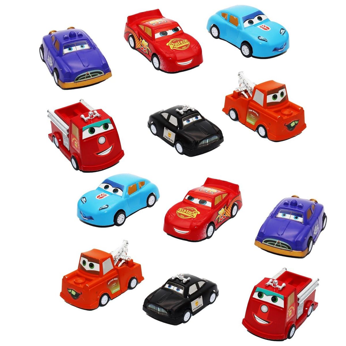 DAYOSHOP - Carros Cars De Impulso Colección Juguete Didactico X 12 Pcs