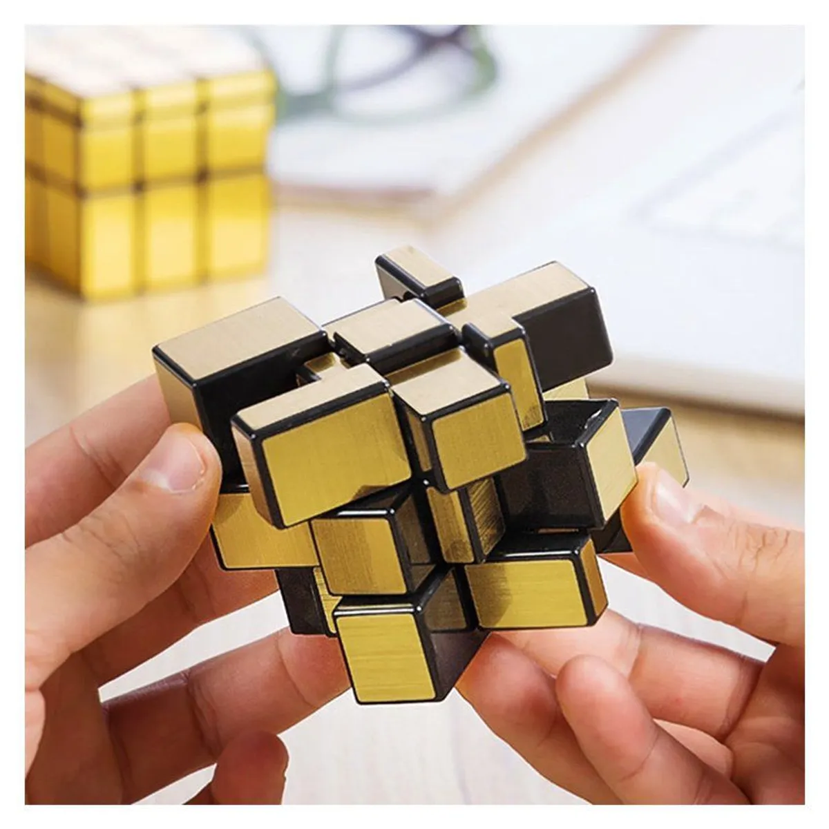 COMPRALOENCASA COM - Cubo Rubik 3D Rompecabezas Mágico Cubo Rubik Mirror Dorado