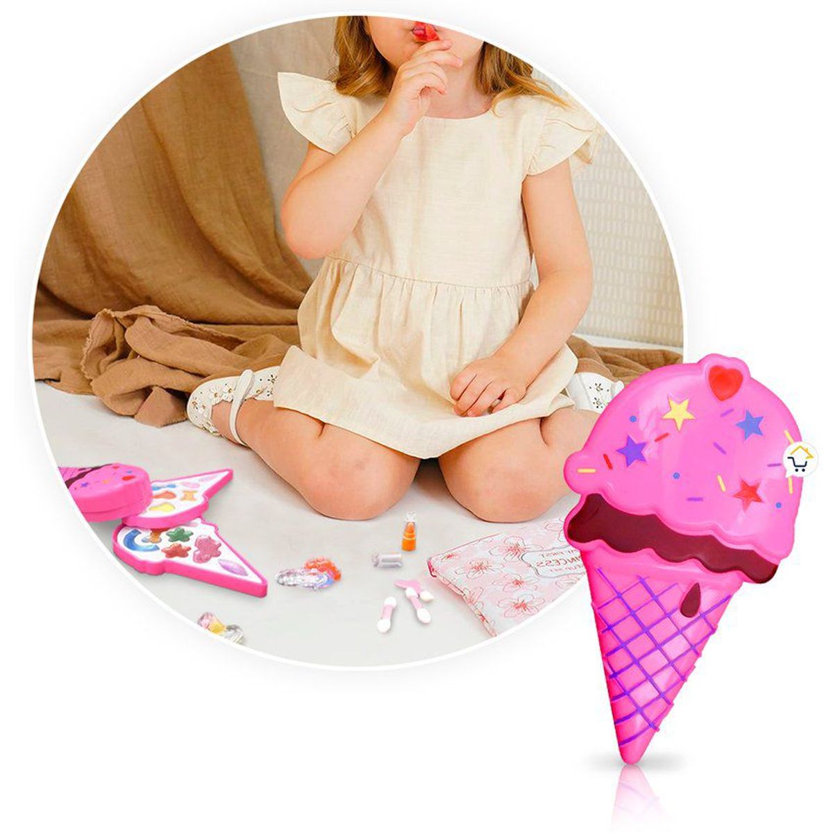 COMPRALOENCASA COM - Maquillaje niñas helado sombras set juego didáctico bjl0018