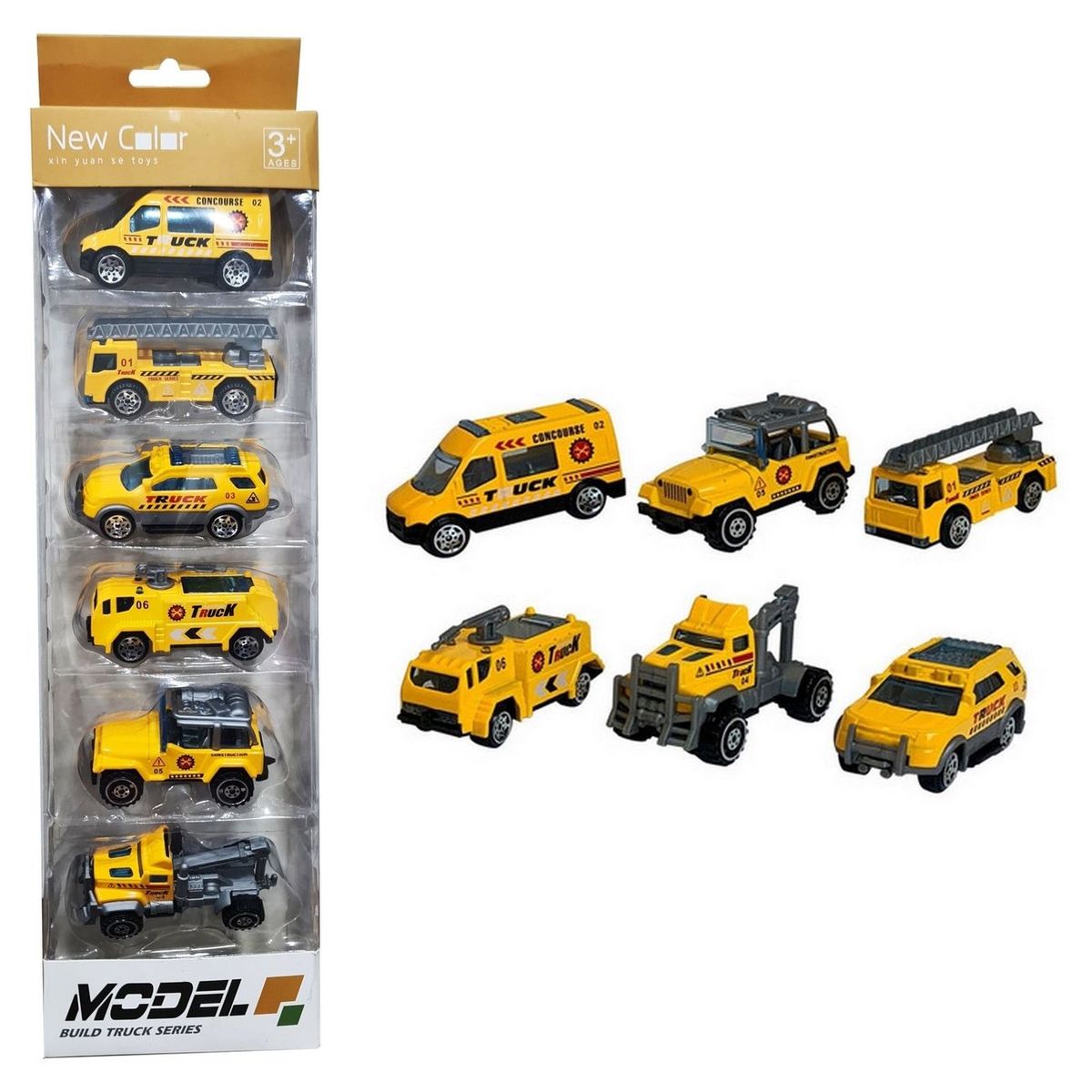 DAYOSHOP - Colección Carros Linea Amarilla Construcción Juguete Demetal